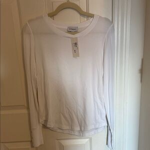 Evereve Classic Cotton White Long Sleeve Tee